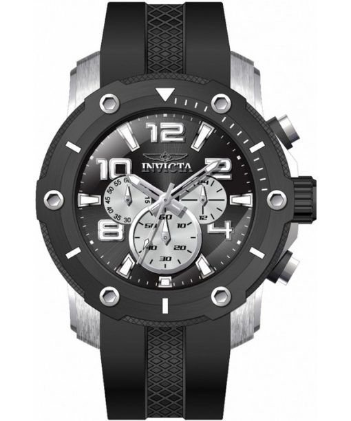 Montre pour homme Invicta Pro Diver chronographe bracelet en silicone cadran noir Quartz 45739 100M