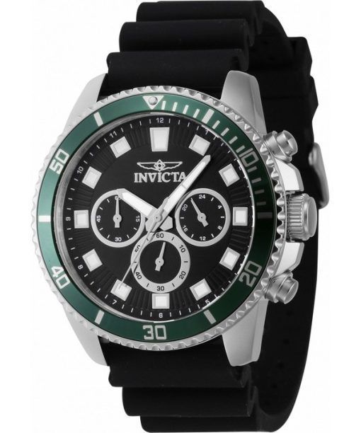 Montre pour homme Invicta Pro Diver chronographe bracelet en silicone cadran noir Quartz 46086