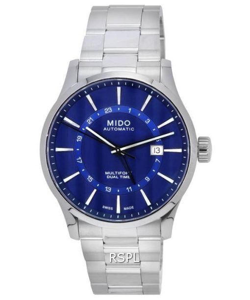 Mido Multifort Dual Time Cadran Bleu Automatique M038.429.11.041.00 M0384291104100 Montre Homme