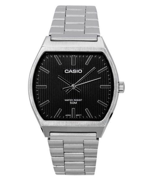 Montre Casio Standard analogique en acier inoxydable avec cadran noir et quartz MTP-B140D-1A pour homme