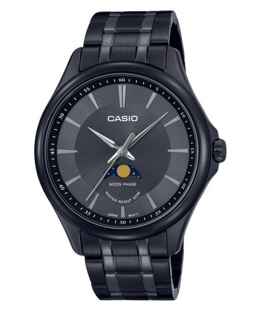 Montre Casio Standard analogique phase de lune cadran noir quartz MTP-M100B-1A pour homme
