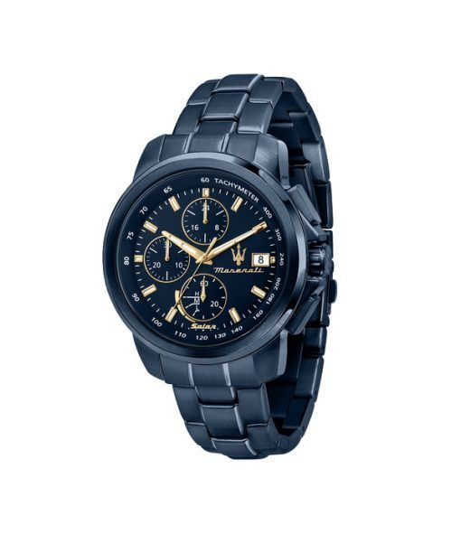 Maserati chronographe en acier inoxydable cadran bleu solaire R8873649002 montre homme fr