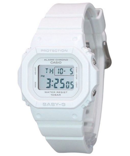 Montre pour femme Casio Baby-G numérique avec bracelet en résine blanche et quartz BGD-565U-7 100M