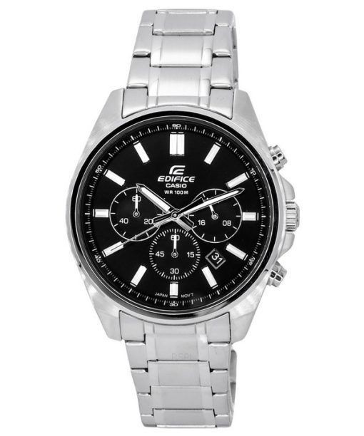 Montre pour homme Casio Edifice Standard chronographe en acier inoxydable cadran noir à quartz EFV-650D-1A 100M