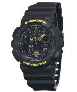 Montre pour homme Casio G-Shock Attention jaune analogique numérique bracelet en résine cadran noir GA-100CY-1A 200M