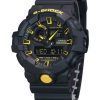 Montre pour homme Casio G-Shock Attention jaune analogique numérique bracelet en résine cadran noir Quartz GA-700CY-1A 200M