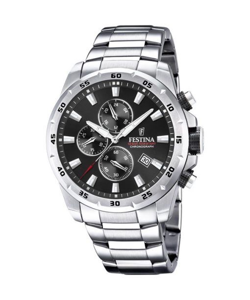 Montre pour homme Festina Sport chronographe en acier inoxydable avec cadran noir et quartz F20463-4 100M
