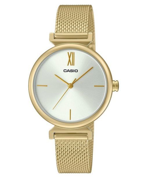 Casio Analog Gold Tone Acier inoxydable Cadran blanc Quartz LTP-2024VMG-7C Montre pour femme avec bracelet