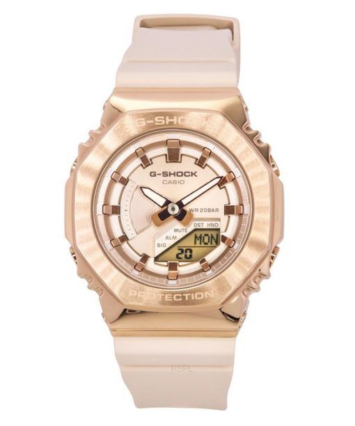 Montre pour femme Casio G-Shock analogique numérique avec bracelet en résine et cadran doré rose GM-S2100PG-4A 200M