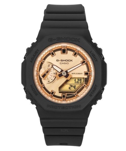 Montre pour femme Casio G-Shock analogique numérique avec bracelet en résine et cadran en or rose GMA-S2100MD-1A 200M