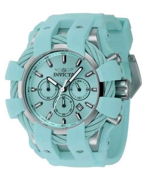 Montre pour homme Invicta Bolt Chronographe GMT Bracelet en silicone Cadran turquoise Quartz Diver's 45168 200M
