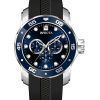 Montre pour homme Invicta Pro Diver Scuba GMT avec bracelet en silicone et cadran bleu à quartz 45722 100M