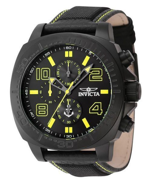 Montre pour homme Invicta Ocean Voyage chronographe bracelet en nylon cadran noir Quartz 46287
