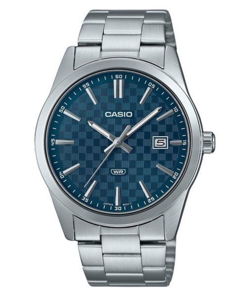 Montre Casio Standard analogique en acier inoxydable avec cadran bleu et quartz MTP-VD03D-2A2 pour homme