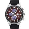 Montre pour homme Casio Edifice chronographe analogique bracelet en cuir cadran bordeaux solaire EQS-950BL-5A 100M