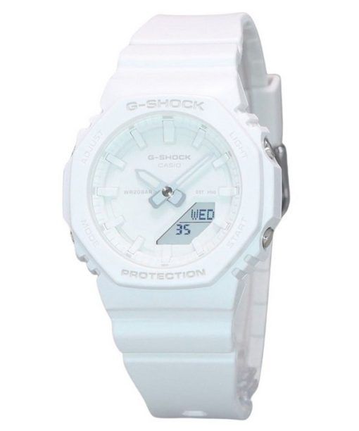 Montre pour femme Casio G-Shock analogique numérique avec bracelet en résine et cadran blanc à quartz GMA-P2100-7A 200M
