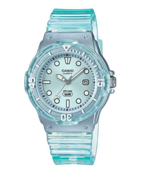 Montre pour femme Casio POP avec bracelet en résine analogique et cadran bleu à quartz translucide LRW-200HS-2EV 100M