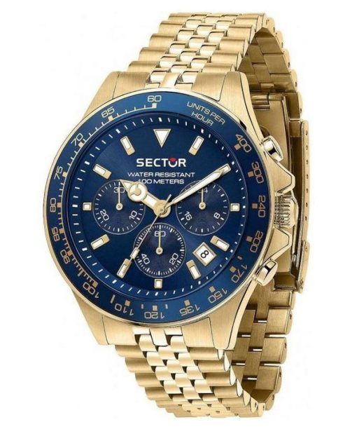 Sector 230 chronographe en acier inoxydable doré cadran bleu quartz R3273661030 100M montre pour homme