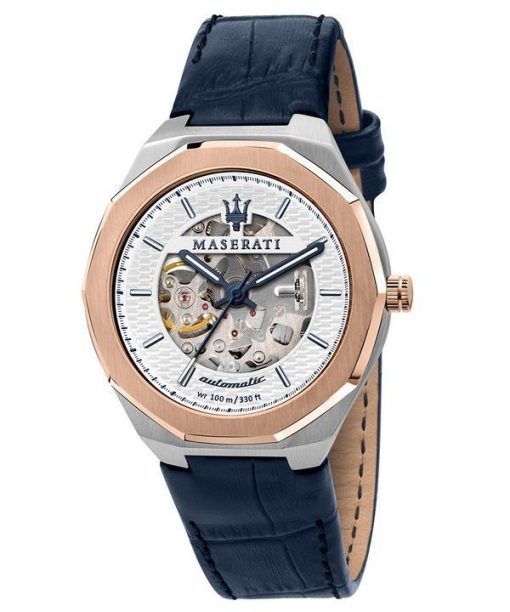 Maserati Stile édition limitée bracelet en cuir cadran blanc automatique R8821142001 100M montre pour homme