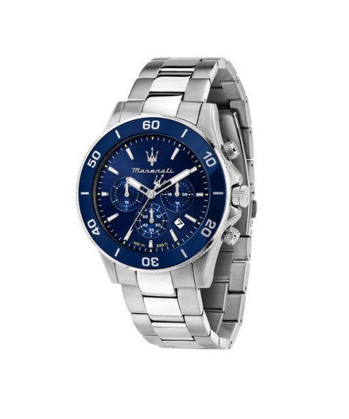 Montre pour homme Maserati Competizione chronographe en acier inoxydable avec cadran bleu et quartz R8873600002 100M