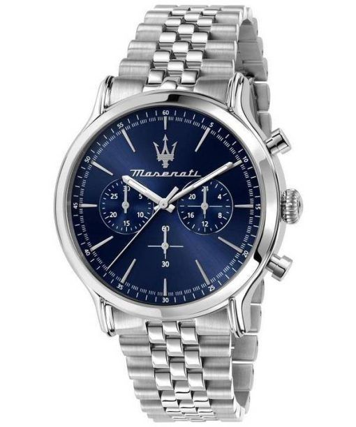 Montre pour homme Maserati Epoca chronographe en acier inoxydable avec cadran bleu R8873618024 100M