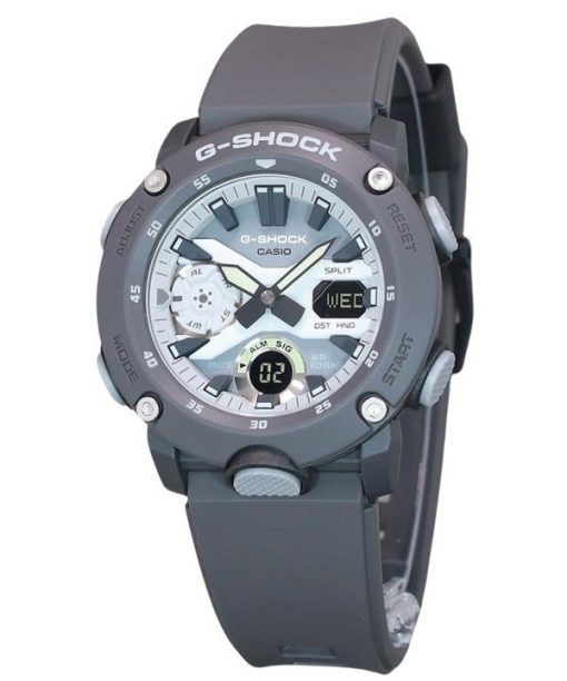 Montre pour homme Casio G-Shock Hidden Glow Series Bracelet en résine numérique analogique Cadran gris Quartz GA-2000HD-8A 200M