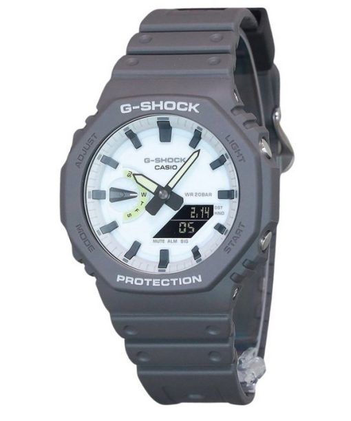 Casio G-Shock Hidden Glow Series Analogique Numérique Bracelet en résine à base biologique Cadran blanc Quartz GA-2100HD-8A 200M