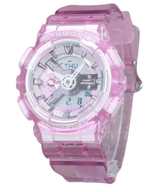 Montre pour femme Casio G-Shock analogique numérique mondes virtuels cadran multicolore rose translucide Quartz GMA-S110VW-4A 20