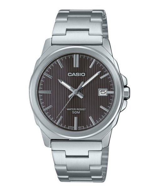 Montre Casio Standard analogique en acier inoxydable avec cadran gris et quartz MTP-E720D-8AV pour homme