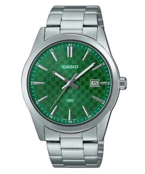 Montre Casio Standard analogique en acier inoxydable avec cadran vert et quartz MTP-VD03D-3A1 pour homme