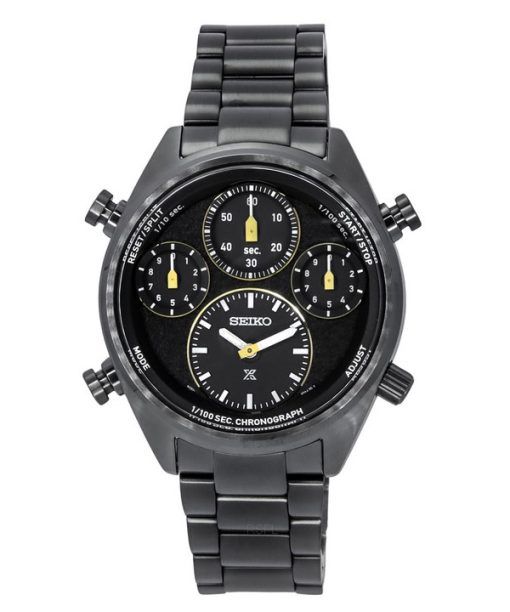Montre pour homme Seiko Prospex Speedtimer édition limitée chronographe en acier inoxydable cadran noir solaire SFJ007P1 100M