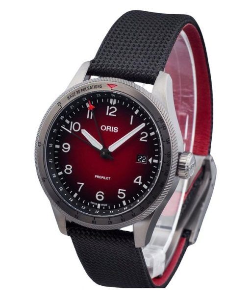 Montre pour homme Oris Big Crown ProPilot GMT avec bracelet en tissu et cadran rouge automatique 01 798 7773 4268-07 3 20 14GLC